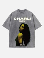 Charli xcx Print Round Neck T-shirt