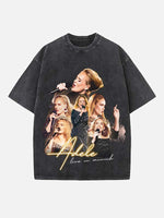 Adele Print Round Neck T-shirt