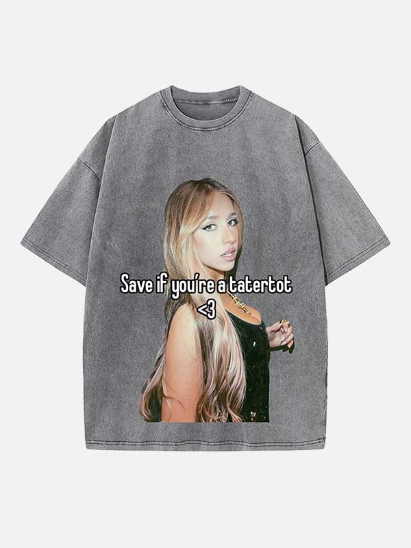 Tate McRae Print Round Neck T-shirt