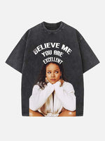 Rihanna Print Round Neck T-shirt