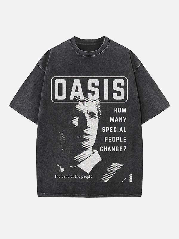 Oasis Print Round Neck T-shirt
