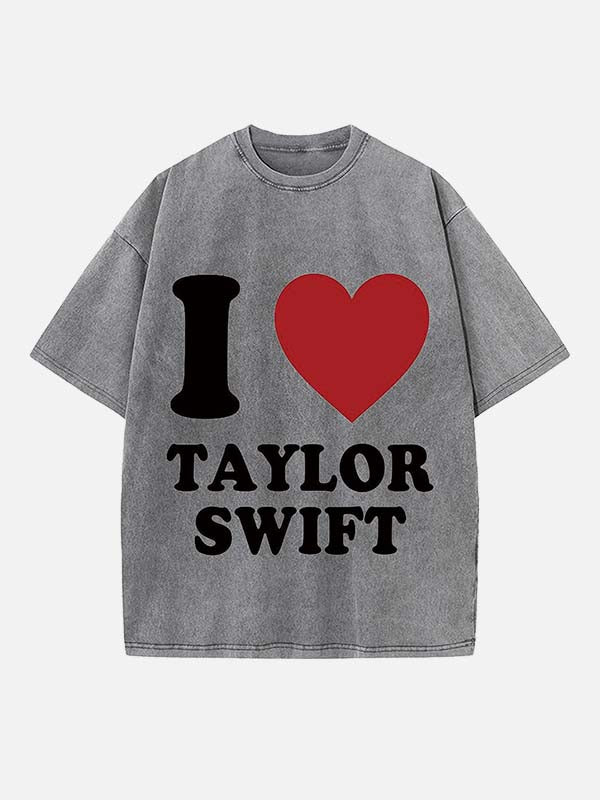 Taylor Swift Print Round Neck T-shirt