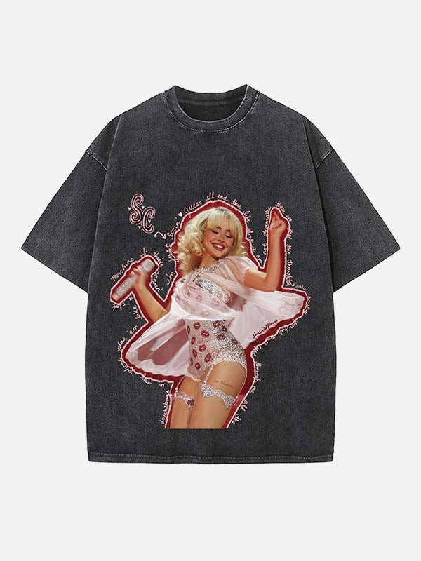Sabrina Carpenter Print Round Neck T-shirt