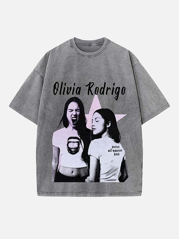Olivia Rodrigo Print Round Neck T-shirt