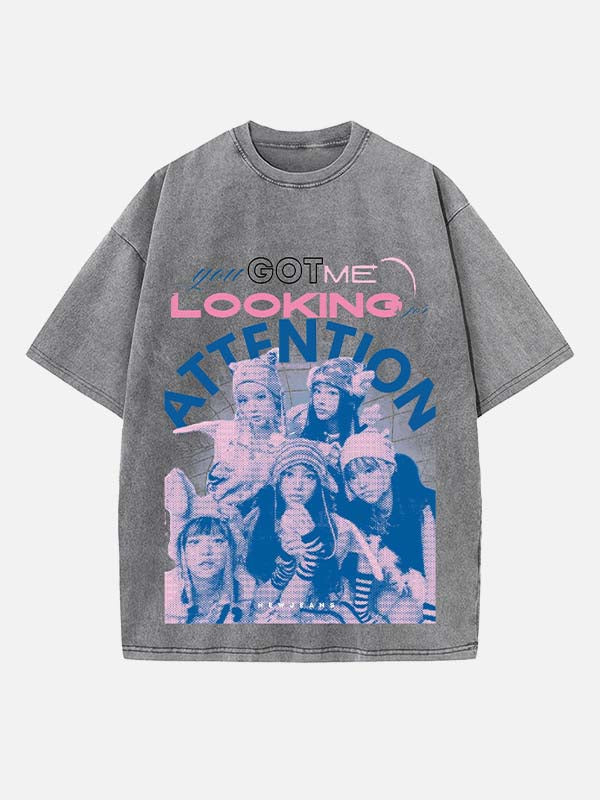 NewJeans Print Round Neck T-shirt