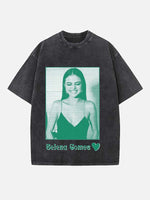 Selena Gomez Print Round Neck T-shirt