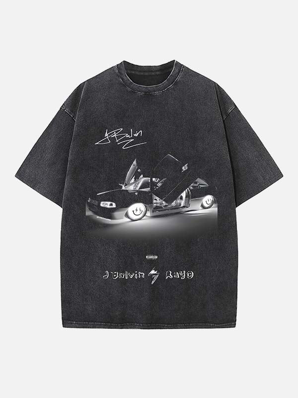 J Balvin Print Round Neck T-shirt