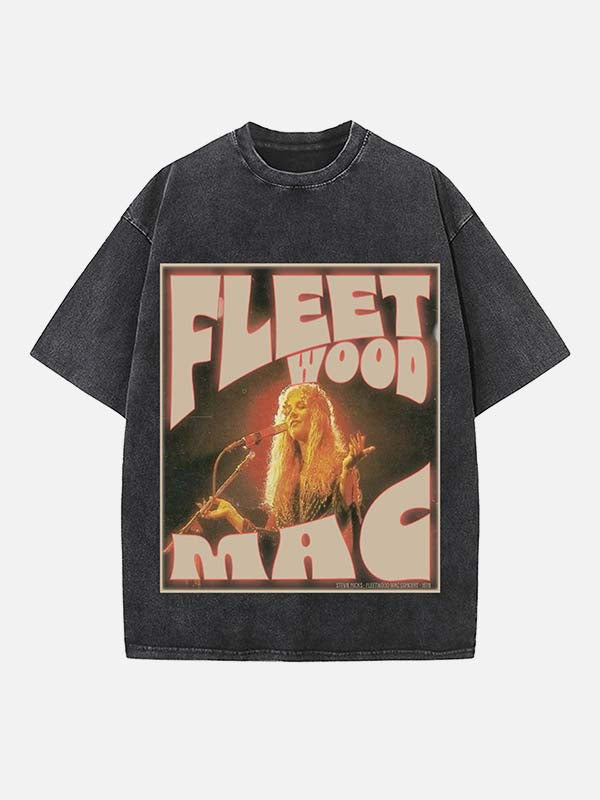 Fleetwood Mac Print Round Neck T-shirt