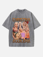 Christina Aguilera Print Round Neck T-shirt