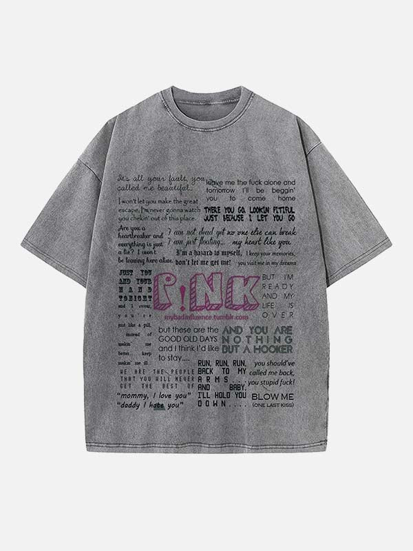 P!nk Print Round Neck T-shirt