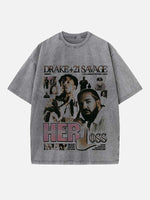 Drake Print Round Neck T-shirt