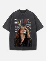 Miley Cyrus Print Round Neck T-shirt