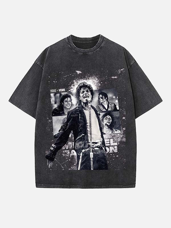 Michael Jackson Print Round Neck T-shirt