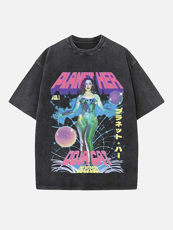 Doja Cat Print Round Neck T-shirt