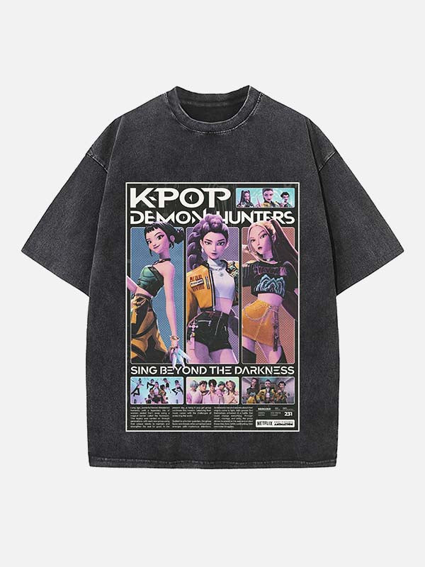 HUNTR/X Print Round Neck T-shirt