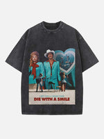 Lady Gaga & Bruno Mars Print Round Neck T-shirt