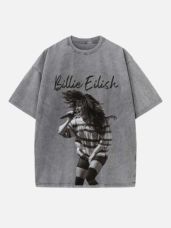 Billie Eilish Print Round Neck T-shirt