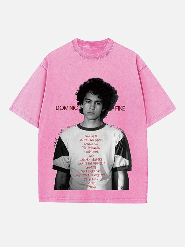 Dominic Fike Print Round Neck T-shirt