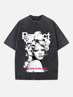 Rihanna Print Round Neck T-shirt