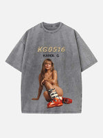 Karol G Print Round Neck T-shirt