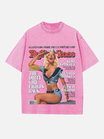 Christina Aguilera Print Round Neck T-shirt