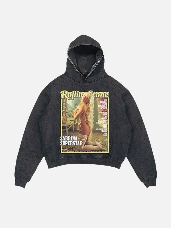 Sabrina Carpenter Print Slant Pockets Hoodie
