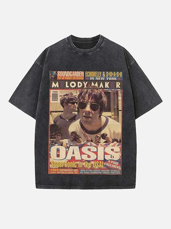 Oasis Print Round Neck T-shirt