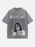 Demi Lovato Print Round Neck T-shirt
