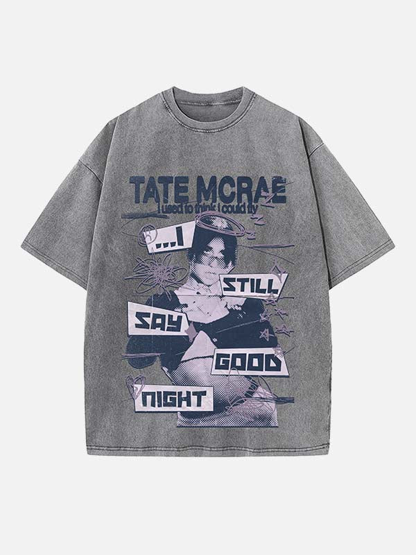 Tate McRae Print Round Neck T-shirt