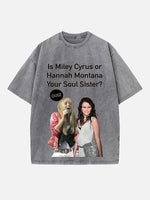 Miley Cyrus Print Round Neck T-shirt