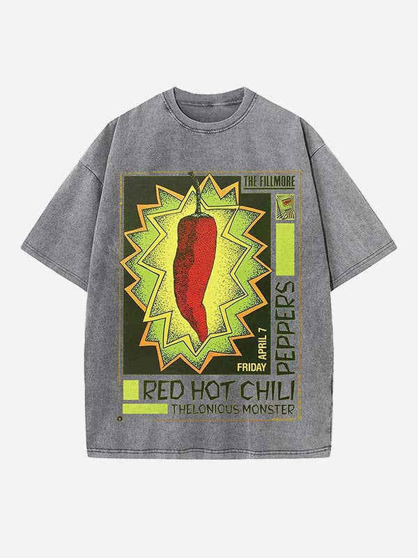 Red Hot Chili Peppers Print Round Neck T-shirt