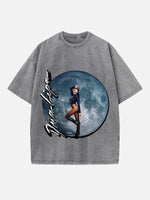 Dua Lipa Print Round Neck T-shirt