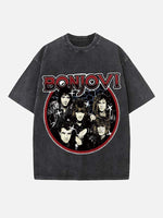 Bon Jovi Print Round Neck T-shirt