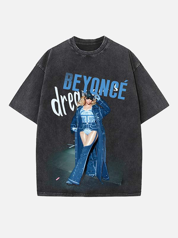 Beyoncé Print Round Neck T-shirt