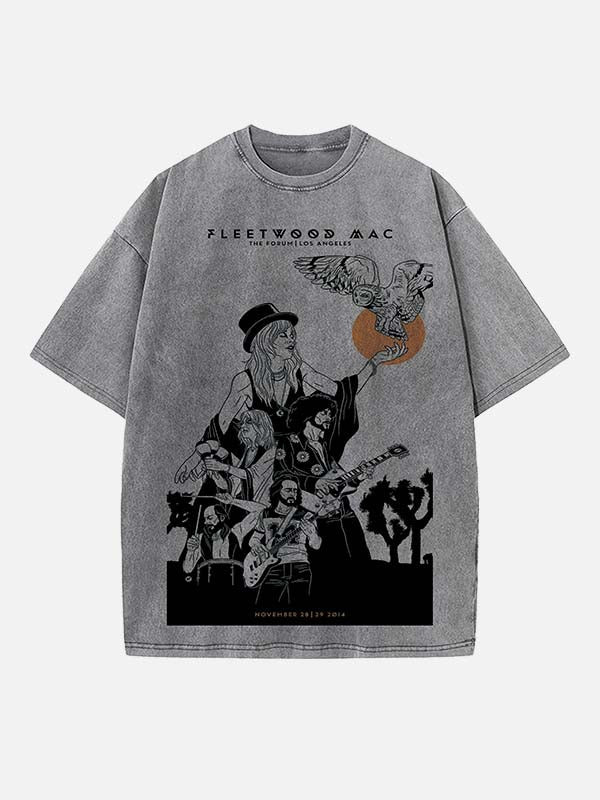Fleetwood Mac Print Round Neck T-shirt