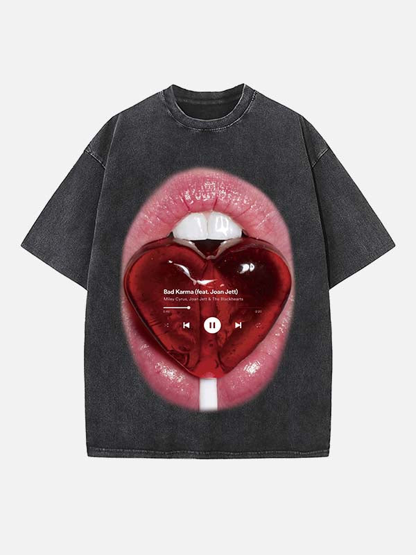 Miley Cyrus Print Round Neck T-shirt