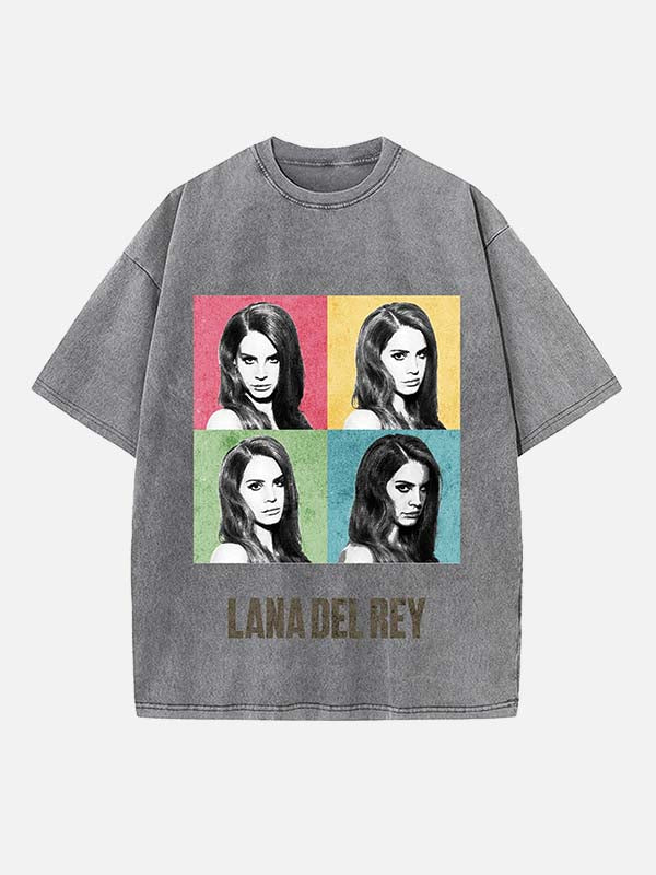 Lana Del Rey Print Round Neck T-shirt