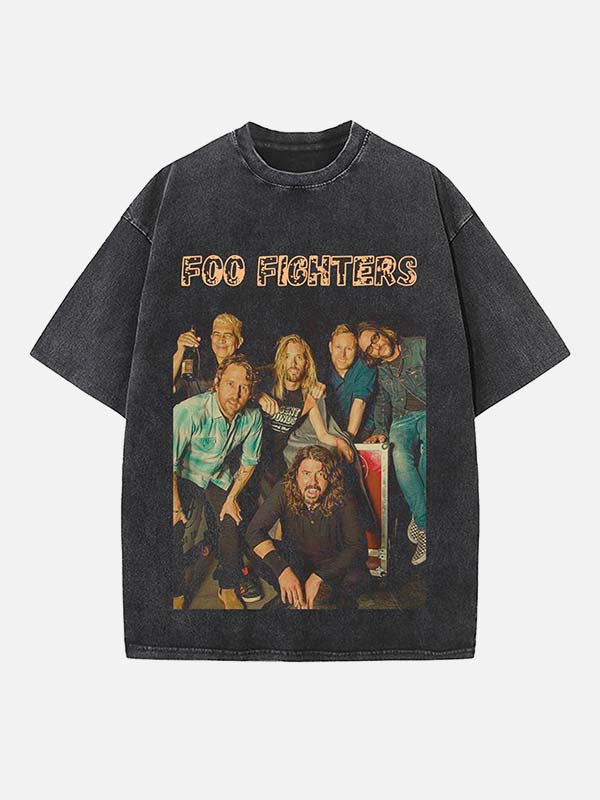 Foo Fighters Print Round Neck T-shirt