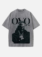 Drake Print Round Neck T-shirt
