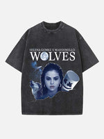 Selena Gomez Print Round Neck T-shirt