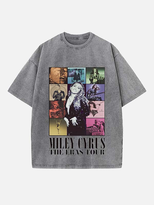 Miley Cyrus Print Round Neck T-shirt