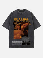 Dua Lipa Print Round Neck T-shirt