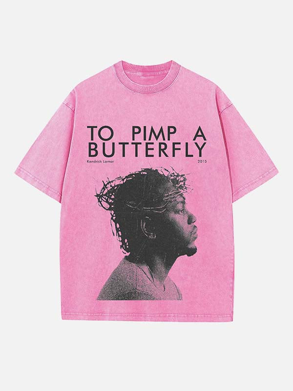 Kendrick Lamar Print Round Neck T-shirt