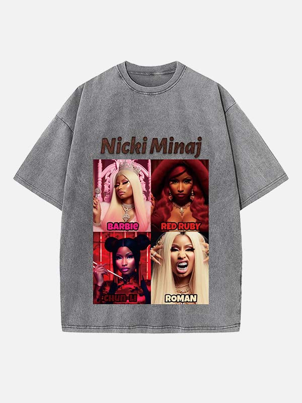 Nicki Minaj Print Round Neck T-shirt