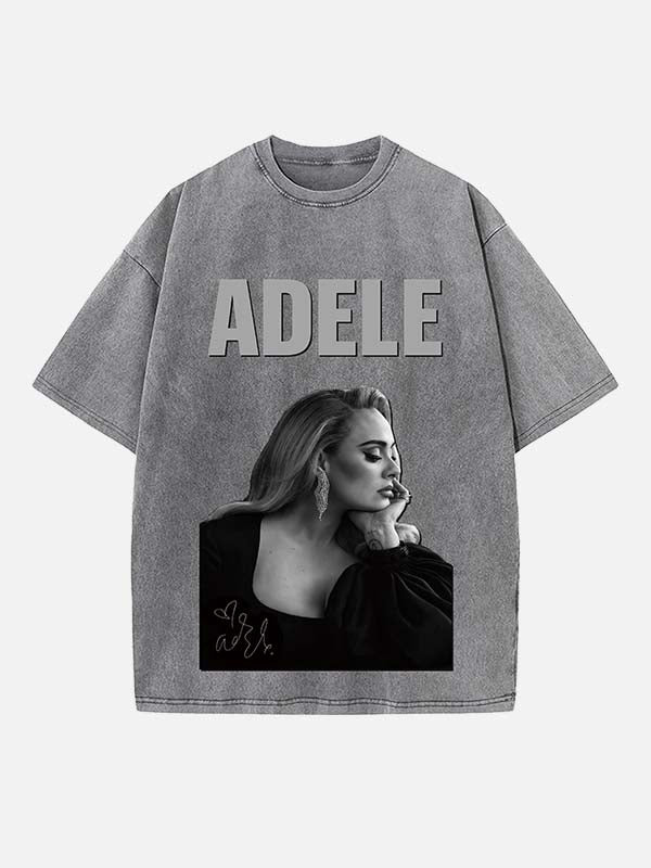 Adele Print Round Neck T-shirt