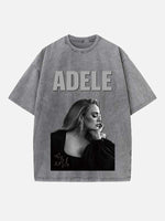 Adele Print Round Neck T-shirt