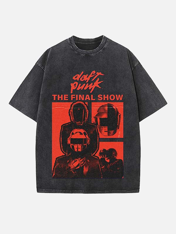 Daft Punk Print Round Neck T-shirt