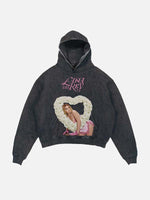 Lana Del Rey Print Slant Pockets Hoodie