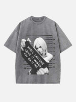 Avril Lavigne Print Round Neck T-shirt