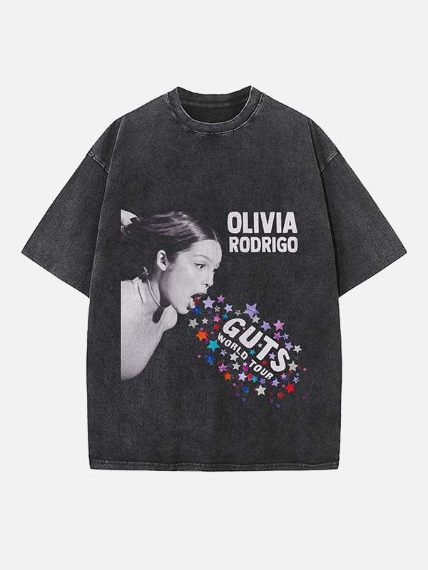 Olivia Rodrigo Print Round Neck T-shirt